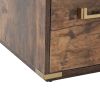 70"Classic and Traditional Executive Desk with Metal Edge Trim ,Writing Desk with 2 file drawers,USB Ports and Outlets,Desk with Hidden Compartment fo