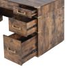 70"Classic and Traditional Executive Desk with Metal Edge Trim ,Writing Desk with 2 file drawers,USB Ports and Outlets,Desk with Hidden Compartment fo